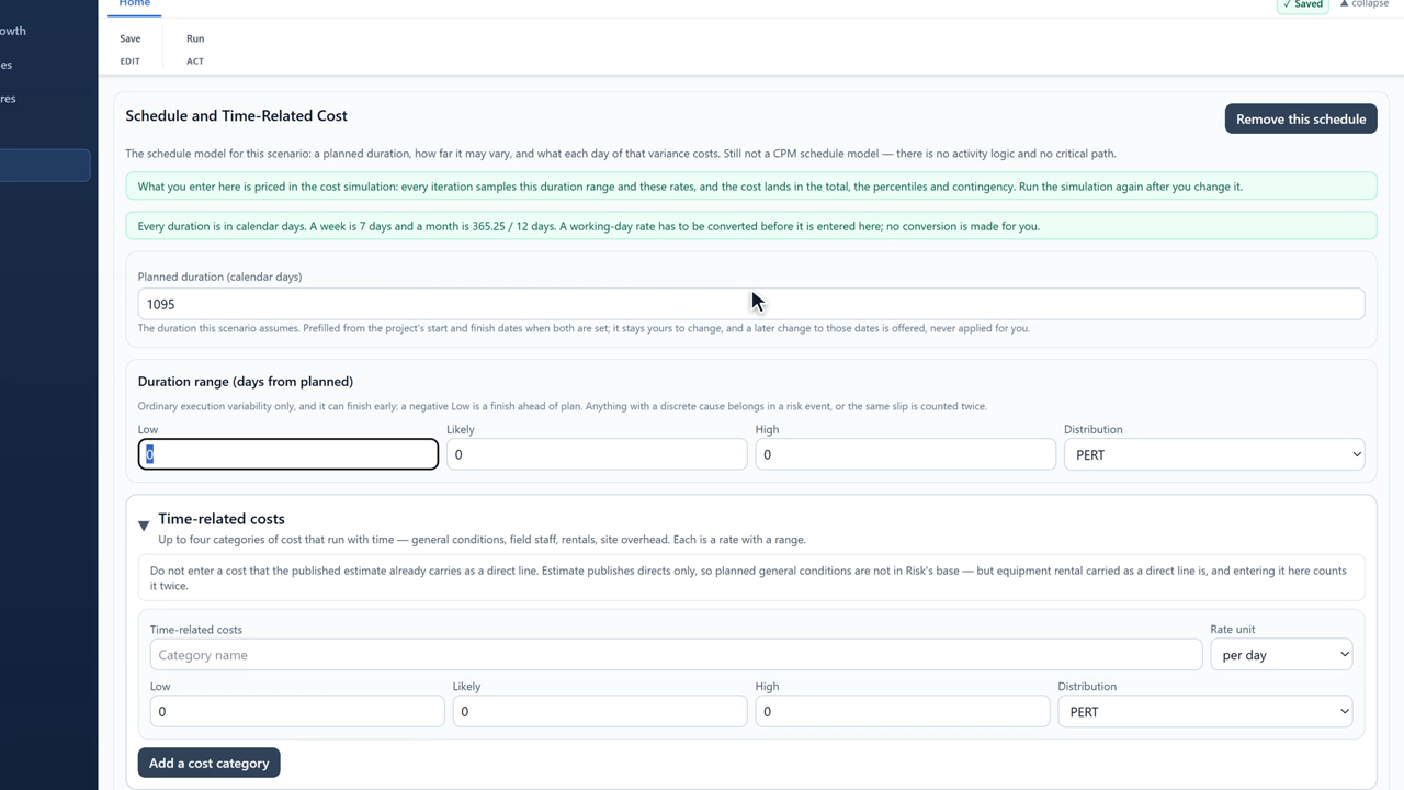 Jakten Risk tutorial 8: Schedule and time-related cost